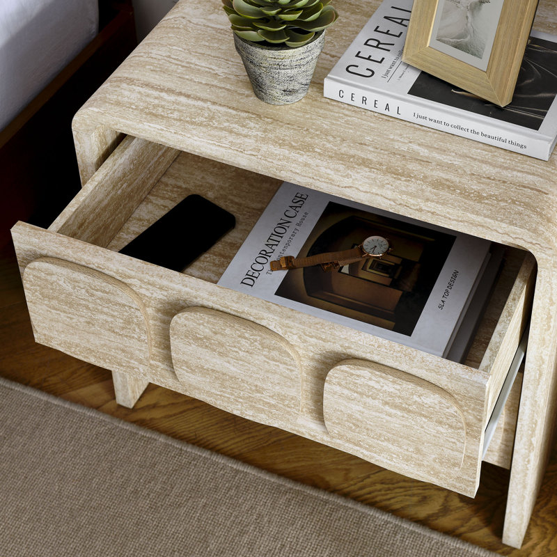 Modway Toscana 2-Drawer Nightstand In Travertine & Reviews | Wayfair